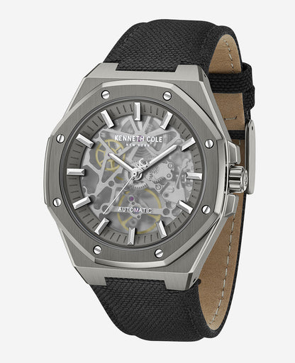 Skeleton Automatic Nylon Strap Watch