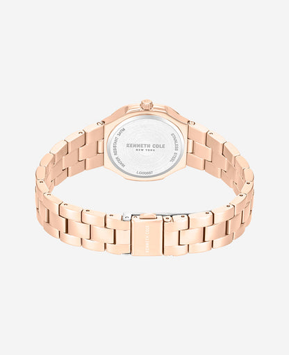 Classic Crystal Lined Outer Dial Rose Gold Bracelet Watch