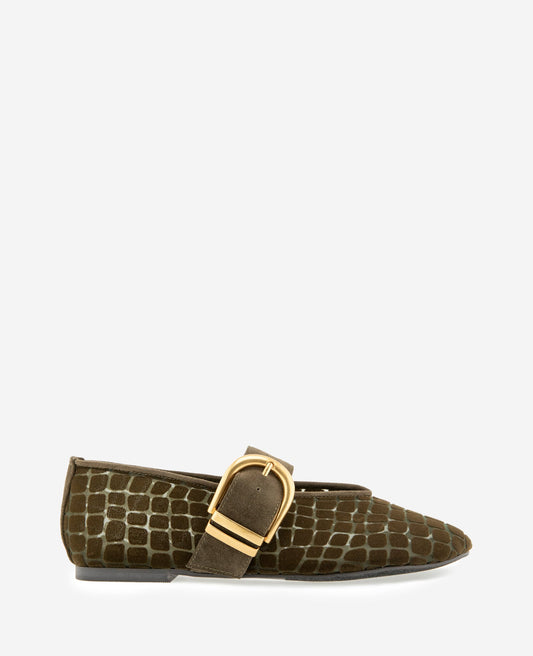 Tamarra Croco Mesh Ballet Flat