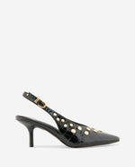 Ulysses Croco Patent Stud Slingback