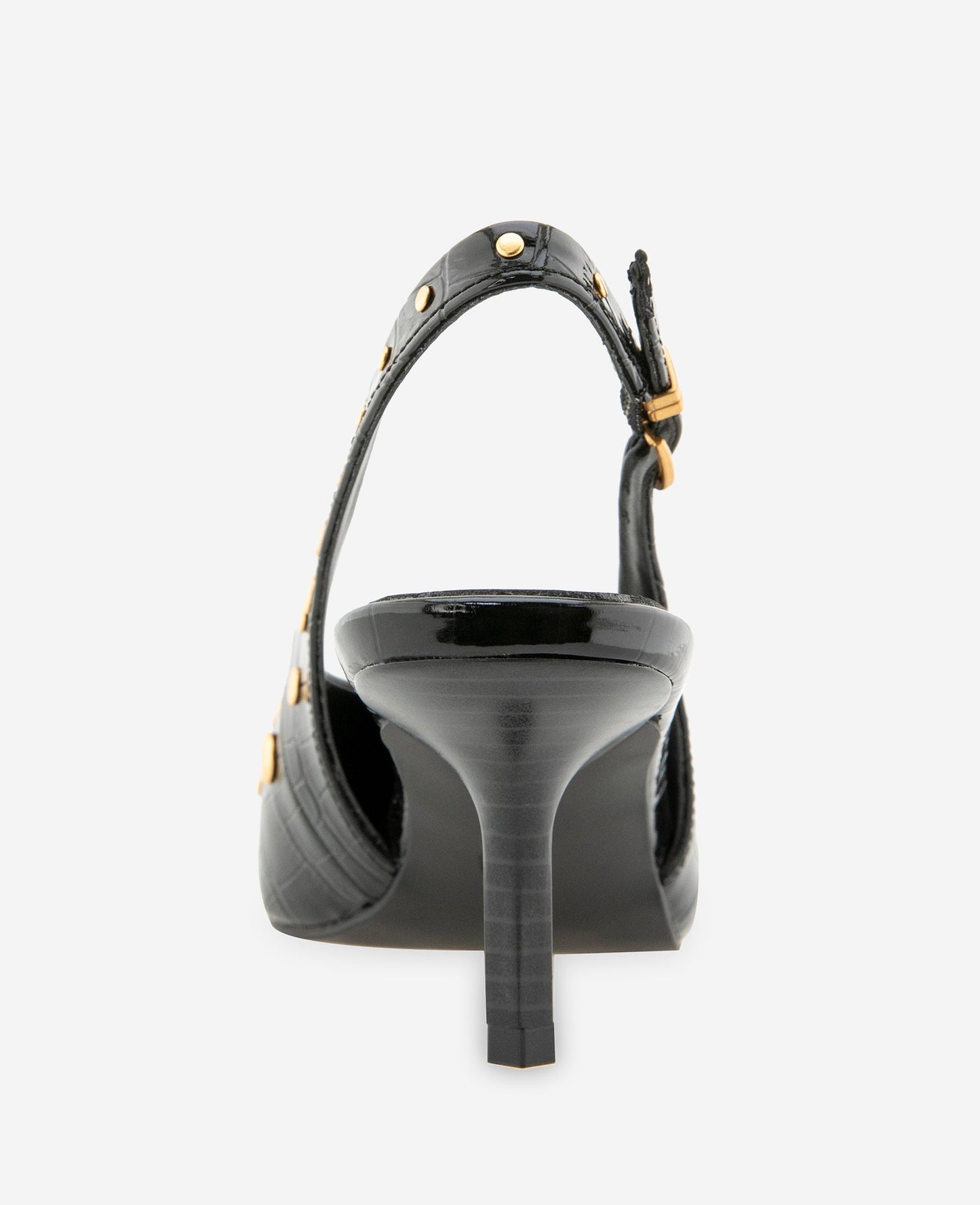 Ulysses Croco Patent Stud Slingback