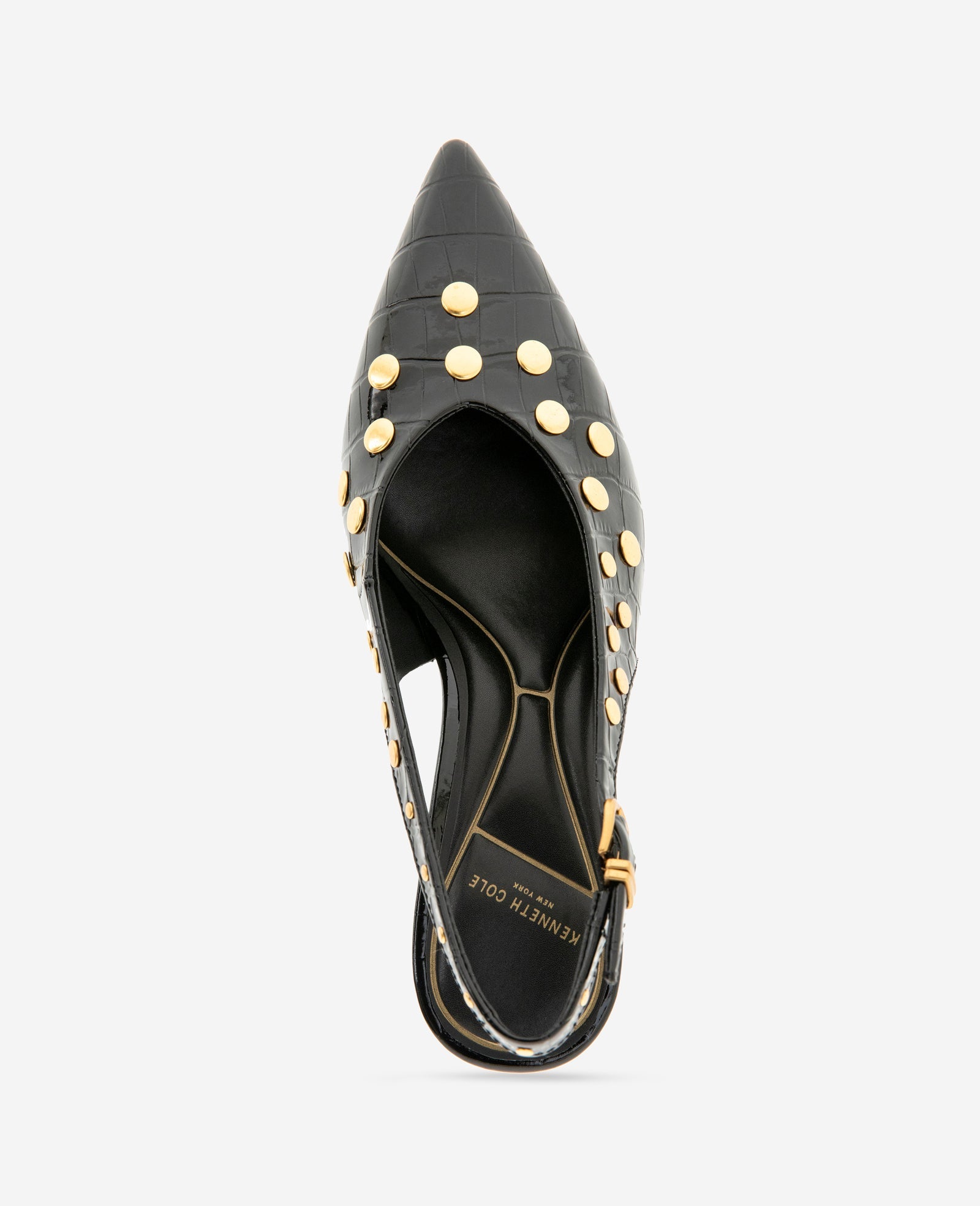 Ulysses Croco Patent Stud Slingback