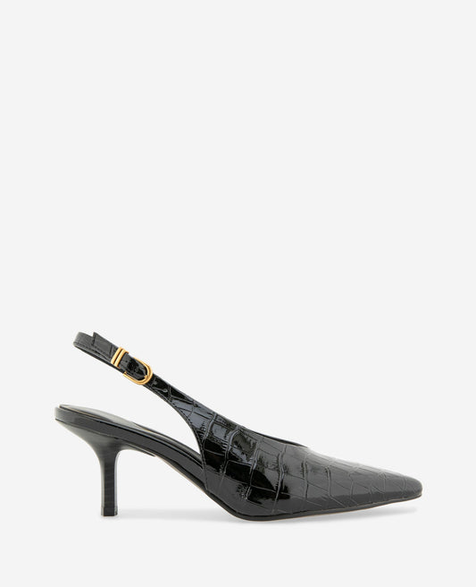 Ulysses Croco Patent Slingback Heel