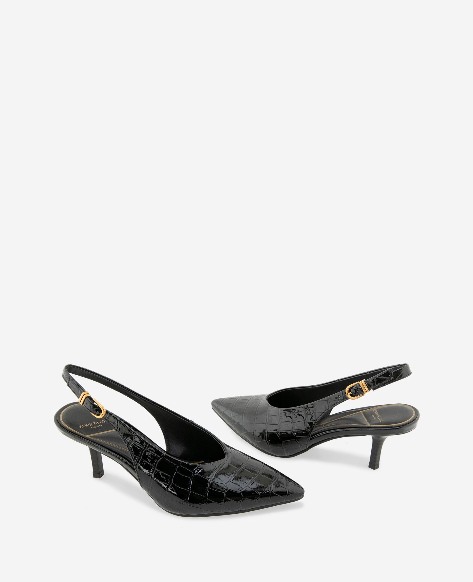 Ulysses Croco Patent Slingback Heel