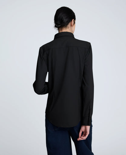 Knit Button Front Long Sleeve Shirt