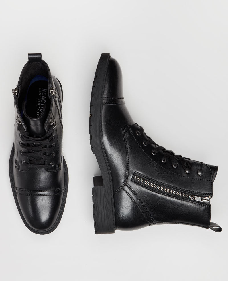 REACTION - Captain Cap Toe Double Zip Combat Boot