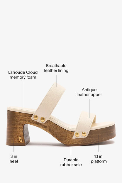 Larroudé x Kenneth Cole: Sandal Ivory Leather