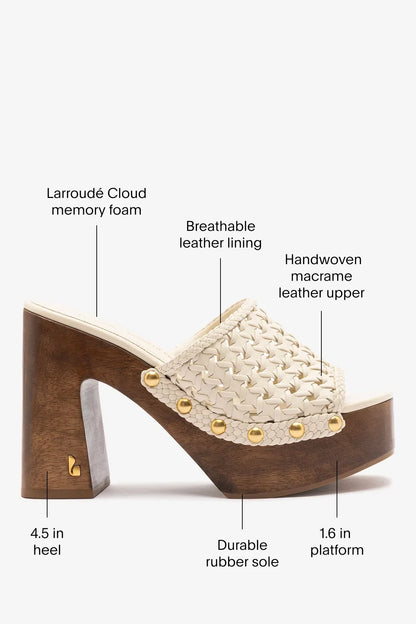 Larroudé x Kenneth Cole: Macrame Mule Ivory Leather