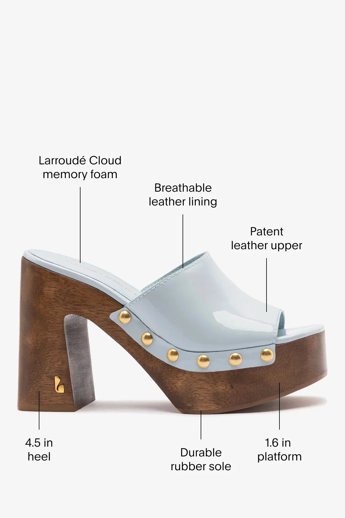 Larroudé x Kenneth Cole: Mule Maya Patent Leather