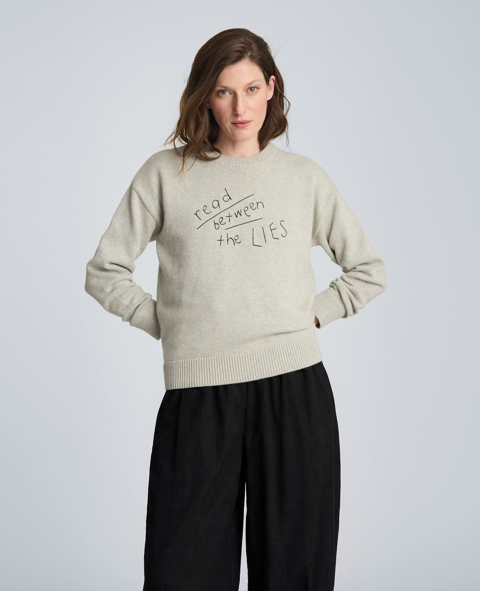 Lingua Franca Read Between The Lies Unisex Cotton Crewneck Sweater
