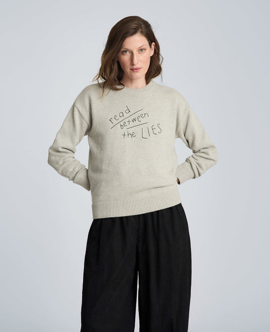 Lingua Franca Read Between The Lies Unisex Cotton Crewneck Sweater