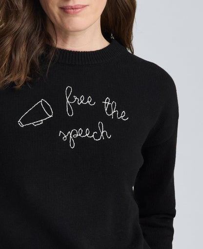 Lingua Franca Free The Speech Unisex Cotton Crewneck Sweater
