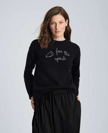 Lingua Franca Free The Speech Unisex Cotton Crewneck Sweater
