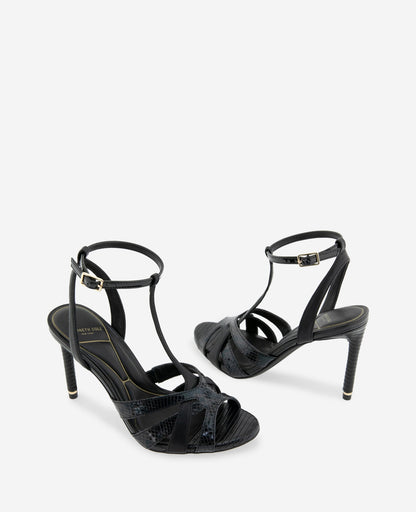 Liona Embossed Snake Heel