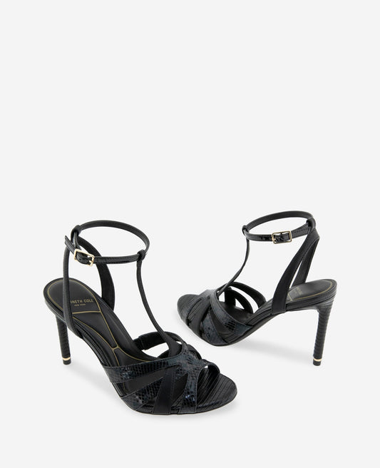 Liona Embossed Snake Heel