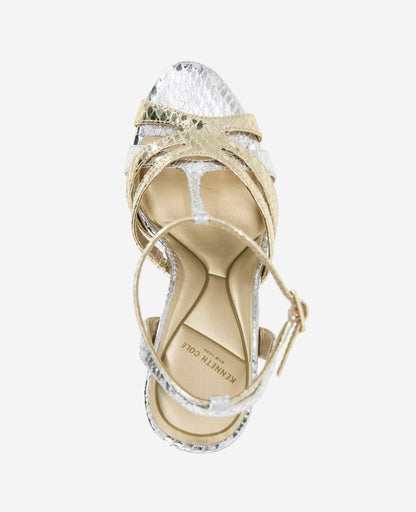 Liona Metallic Embossed Snake Heel
