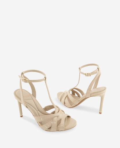 Liona Patent T-Strap Heel