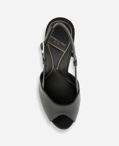 Londyn Leather Peep Toe Heel