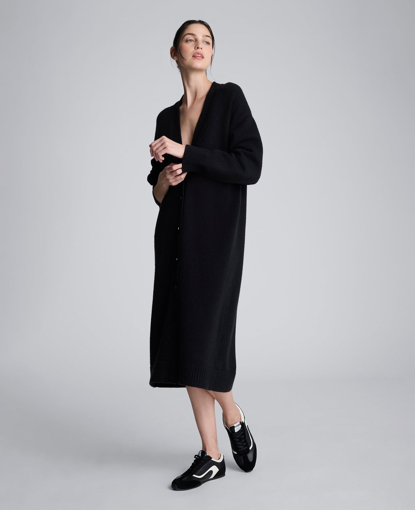 Long Button Front Cardigan Duster