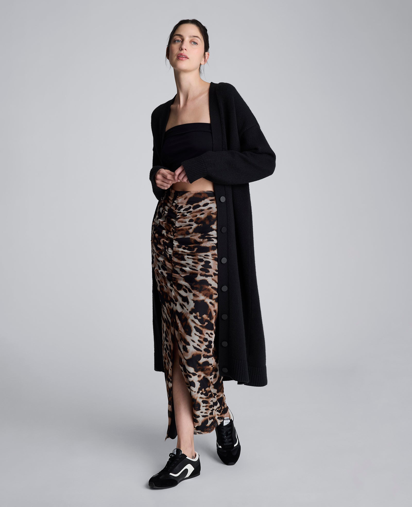 Long Button Front Cardigan Duster