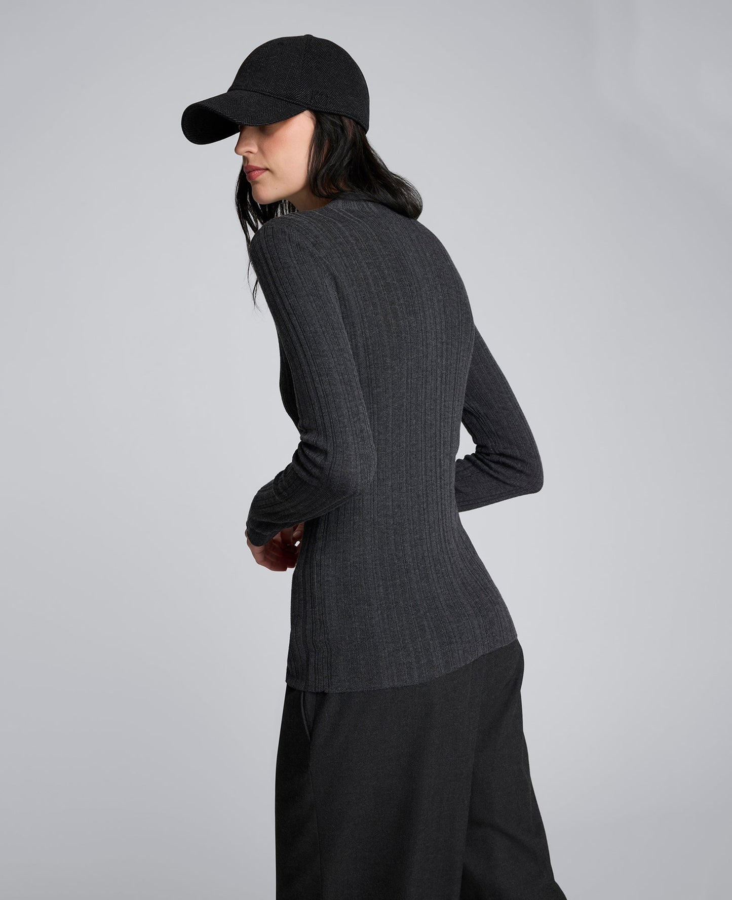 Long Sleeve Ribbed Mock Neck Sweater