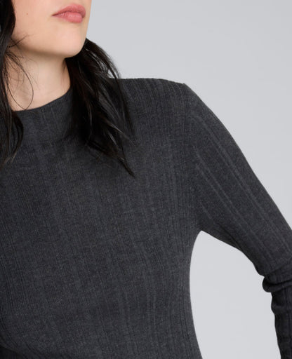 Long Sleeve Ribbed Mock Neck Sweater