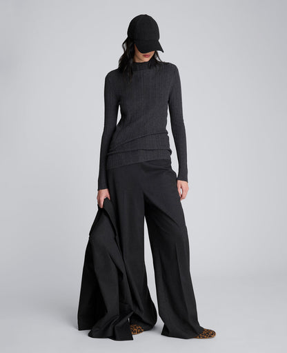 Long Sleeve Ribbed Mock Neck Sweater