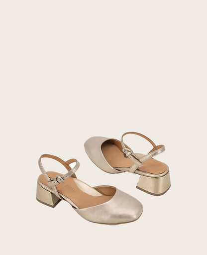 GENTLE SOULS - Lucinda Metallic Closed Toe Strap Sandal