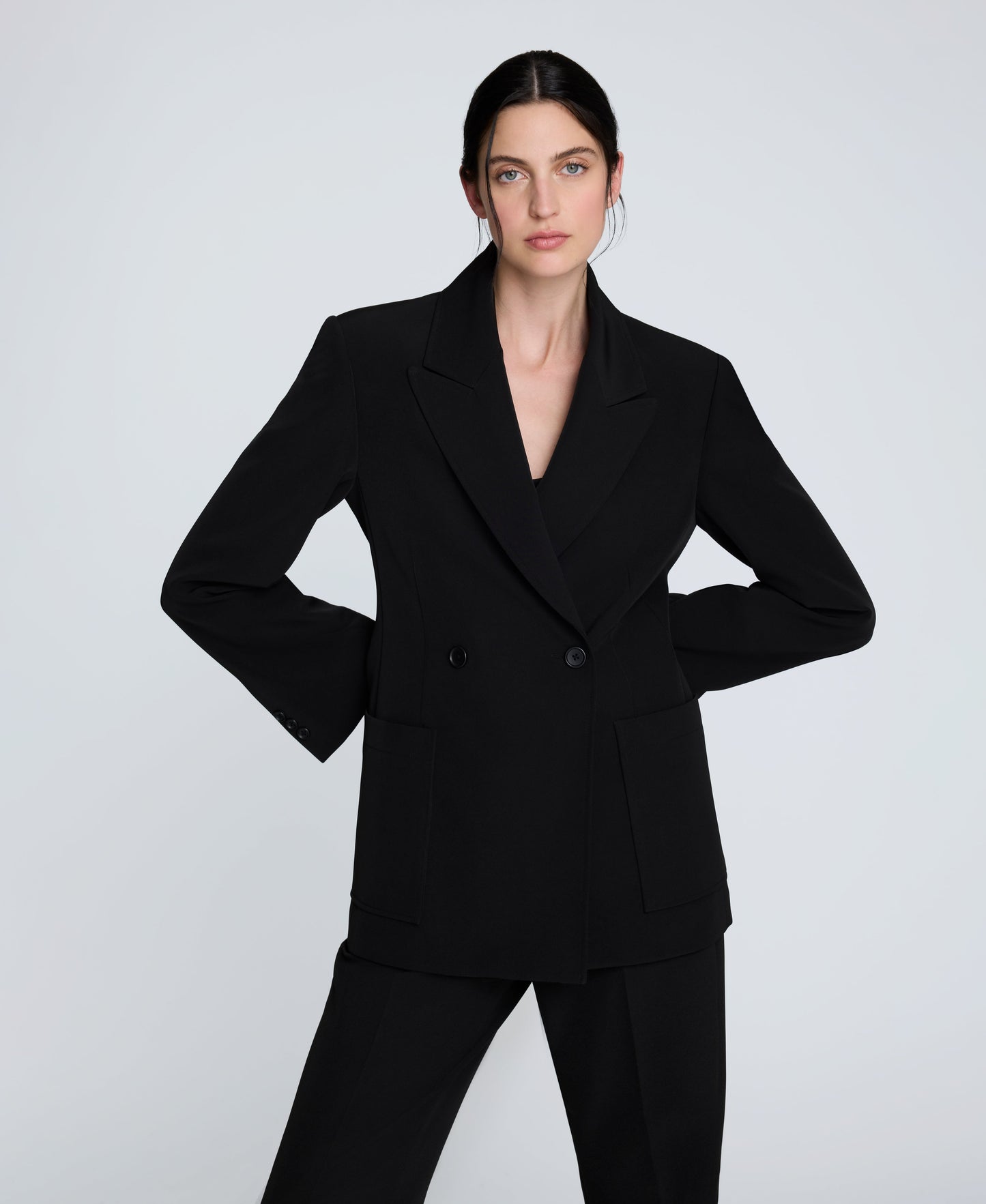 Luxe Twill Double Breasted Jacket