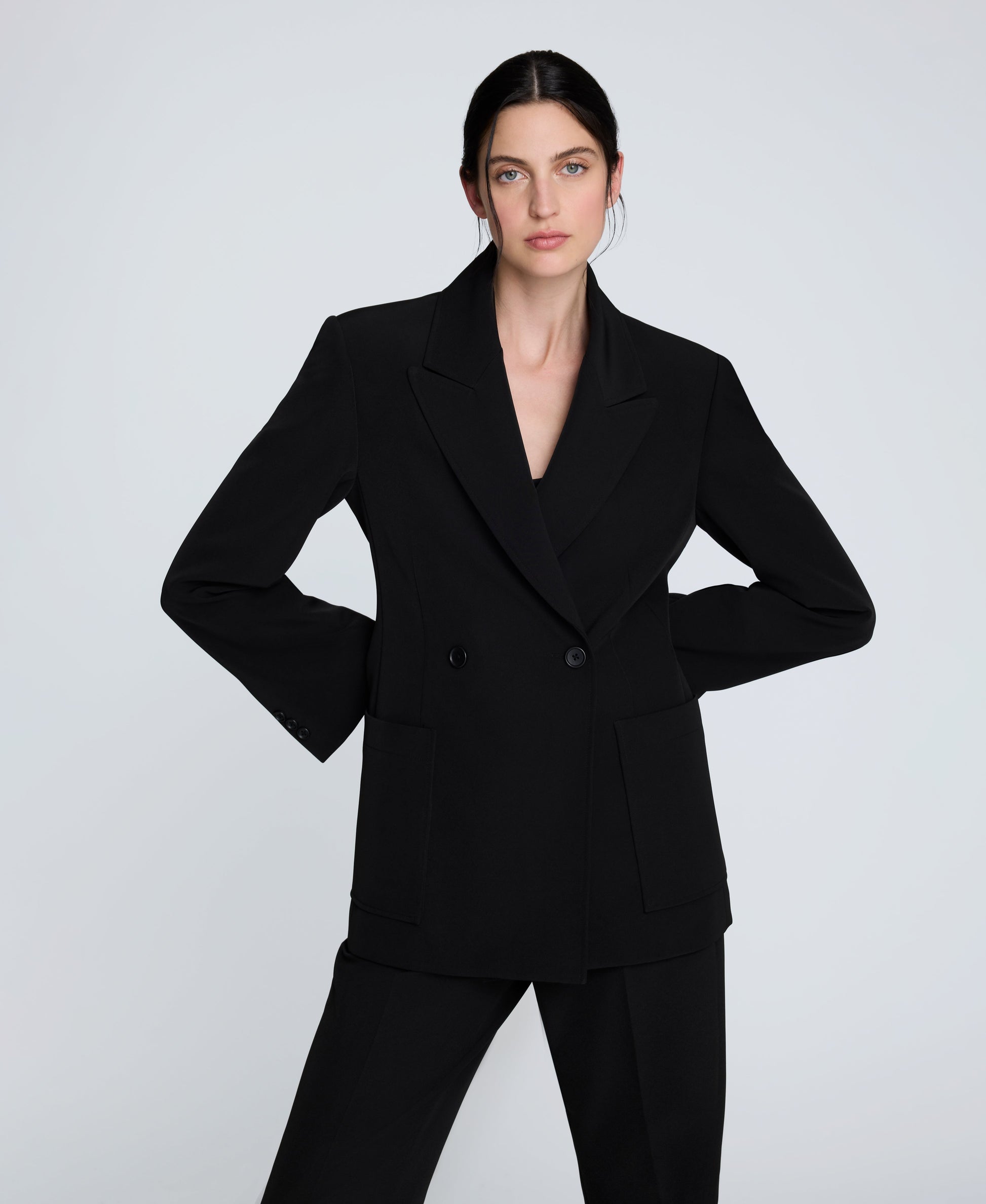 Luxe Twill Double Breasted Jacket