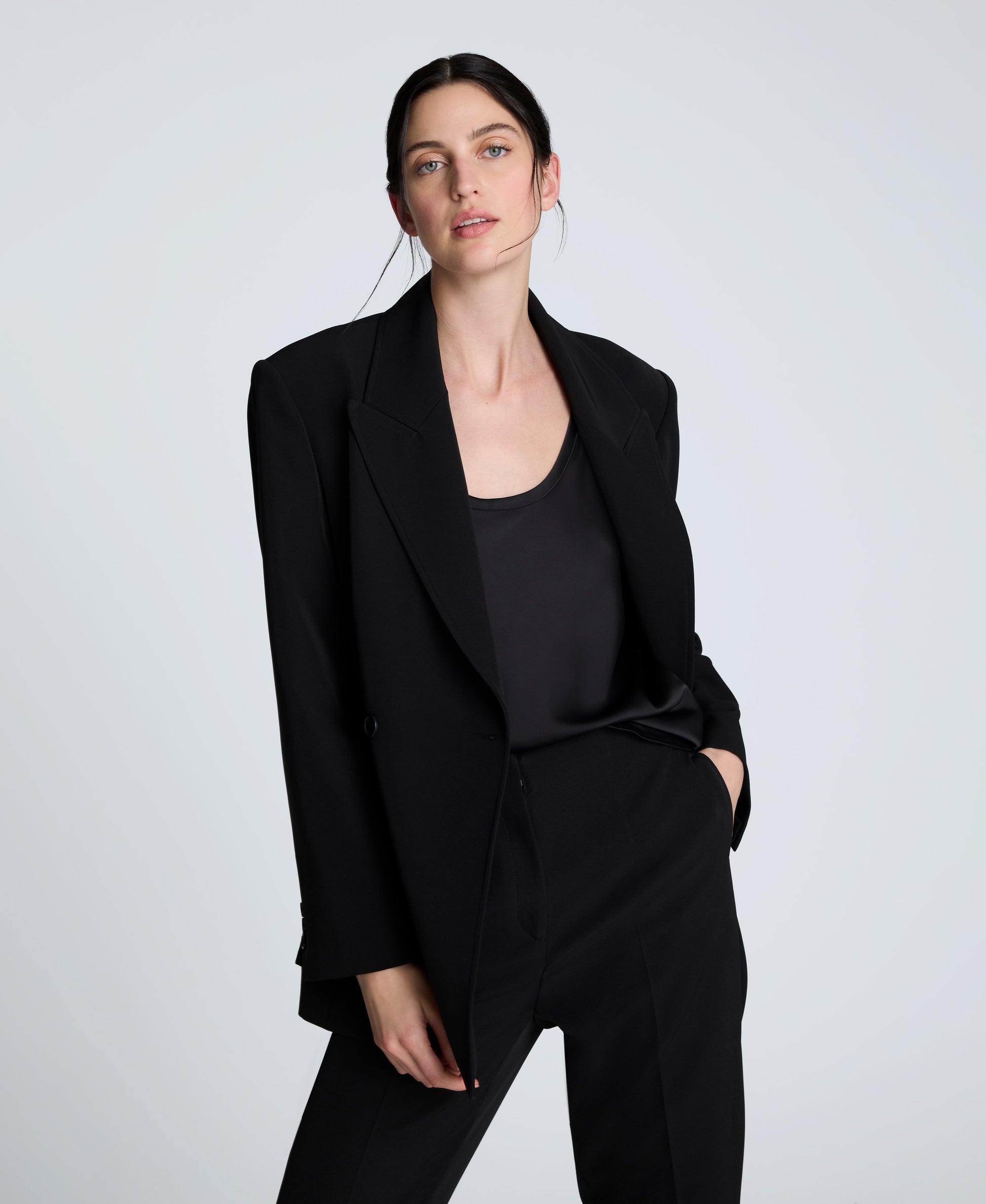 Luxe Twill Slim One Button Jacket