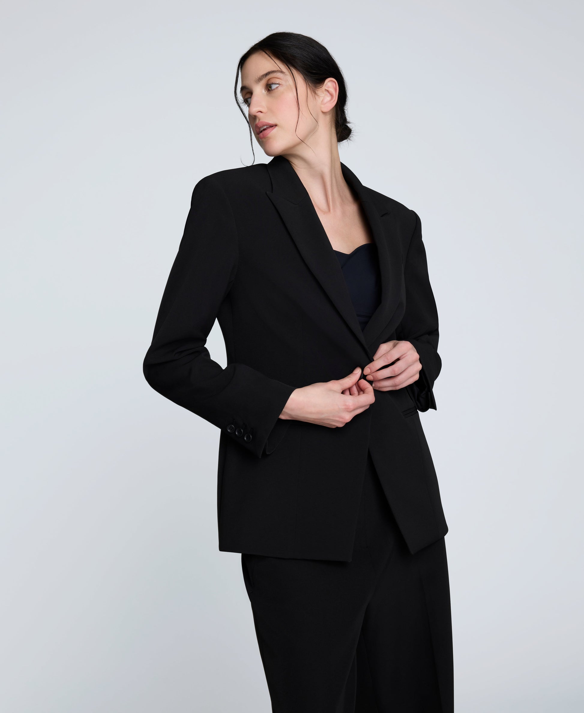 Luxe Twill Slim One Button Jacket