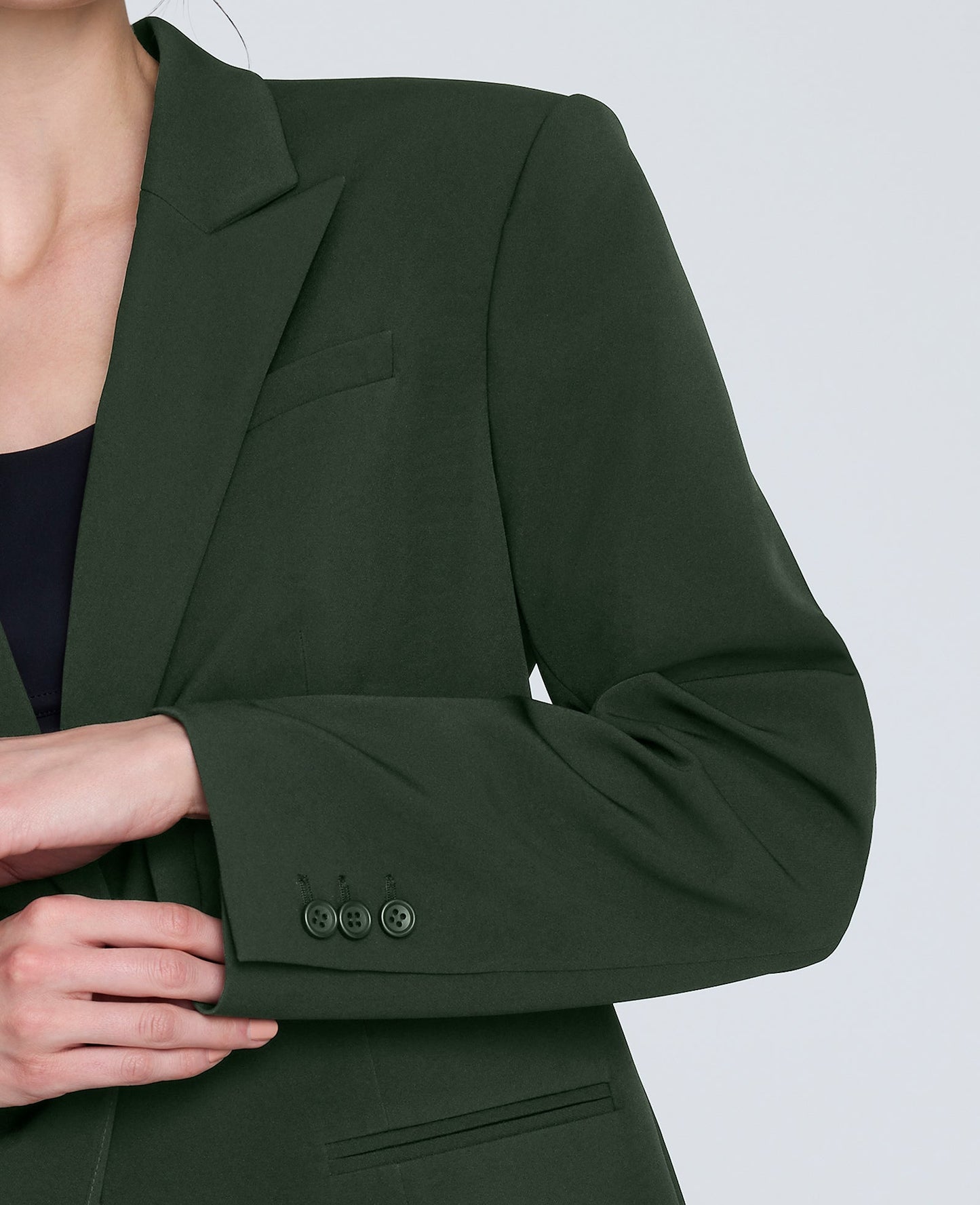 Slim One Button Jacket with Peak Lapel