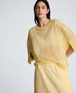 Semi Sheer Crew Neck with Slit Sleeves