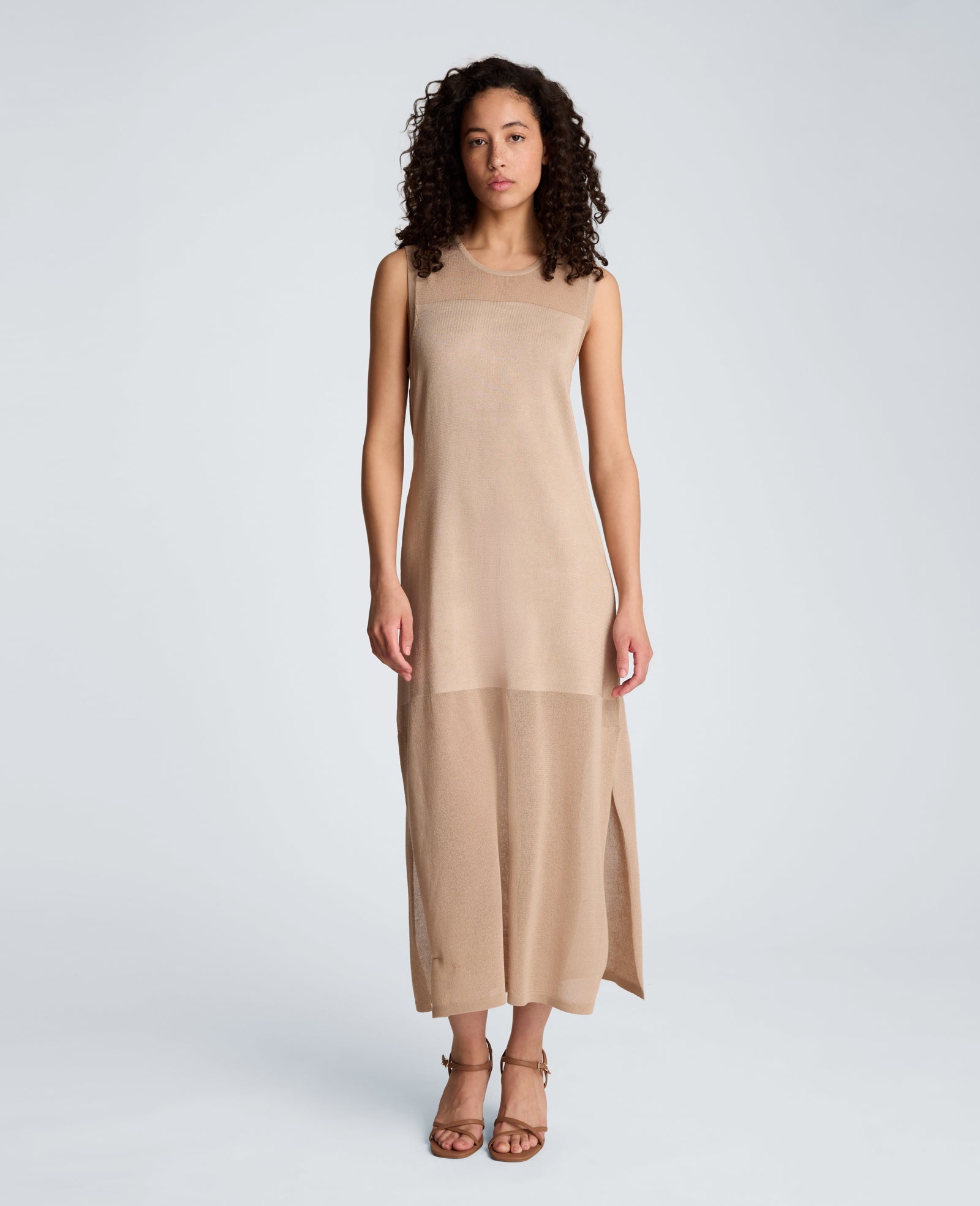 Semi Sheer Dress with Side Slits