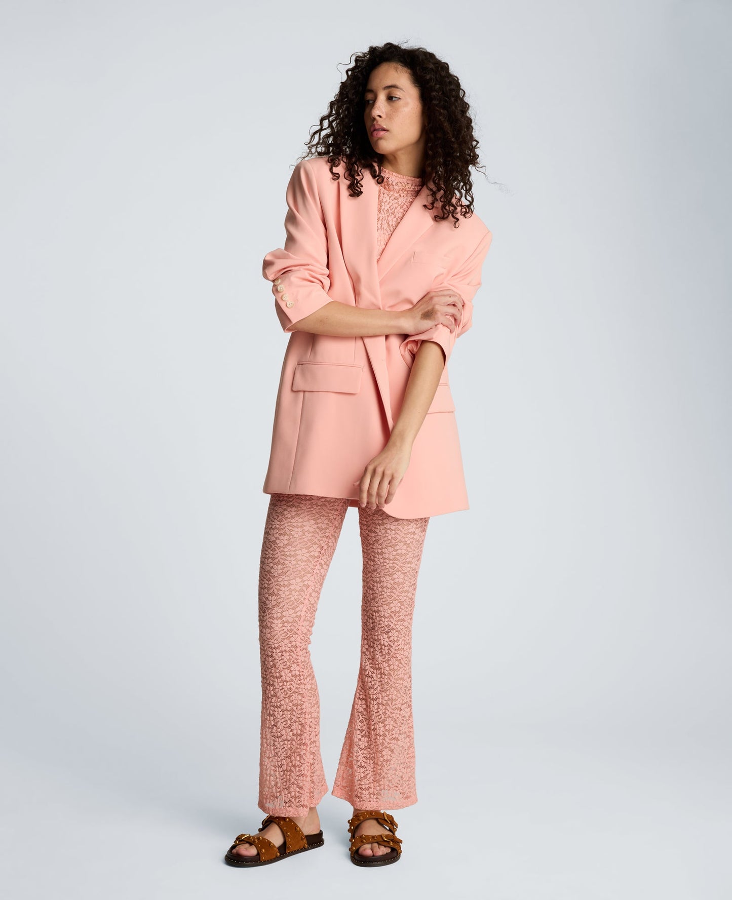 Stretch Lace Pull On Flare Pant with Inner Short
