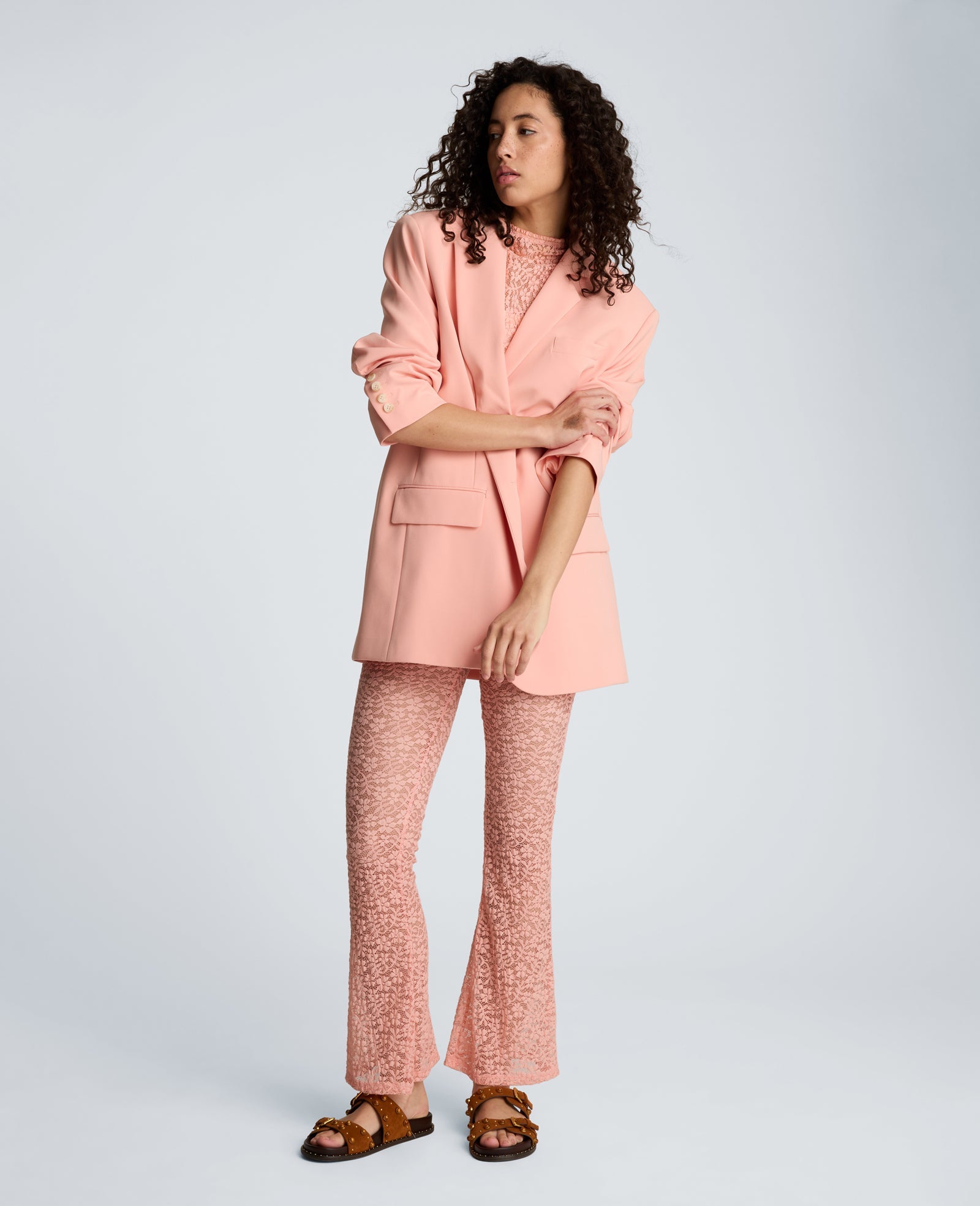 Stretch Lace Pull On Flare Pant with Inner Short