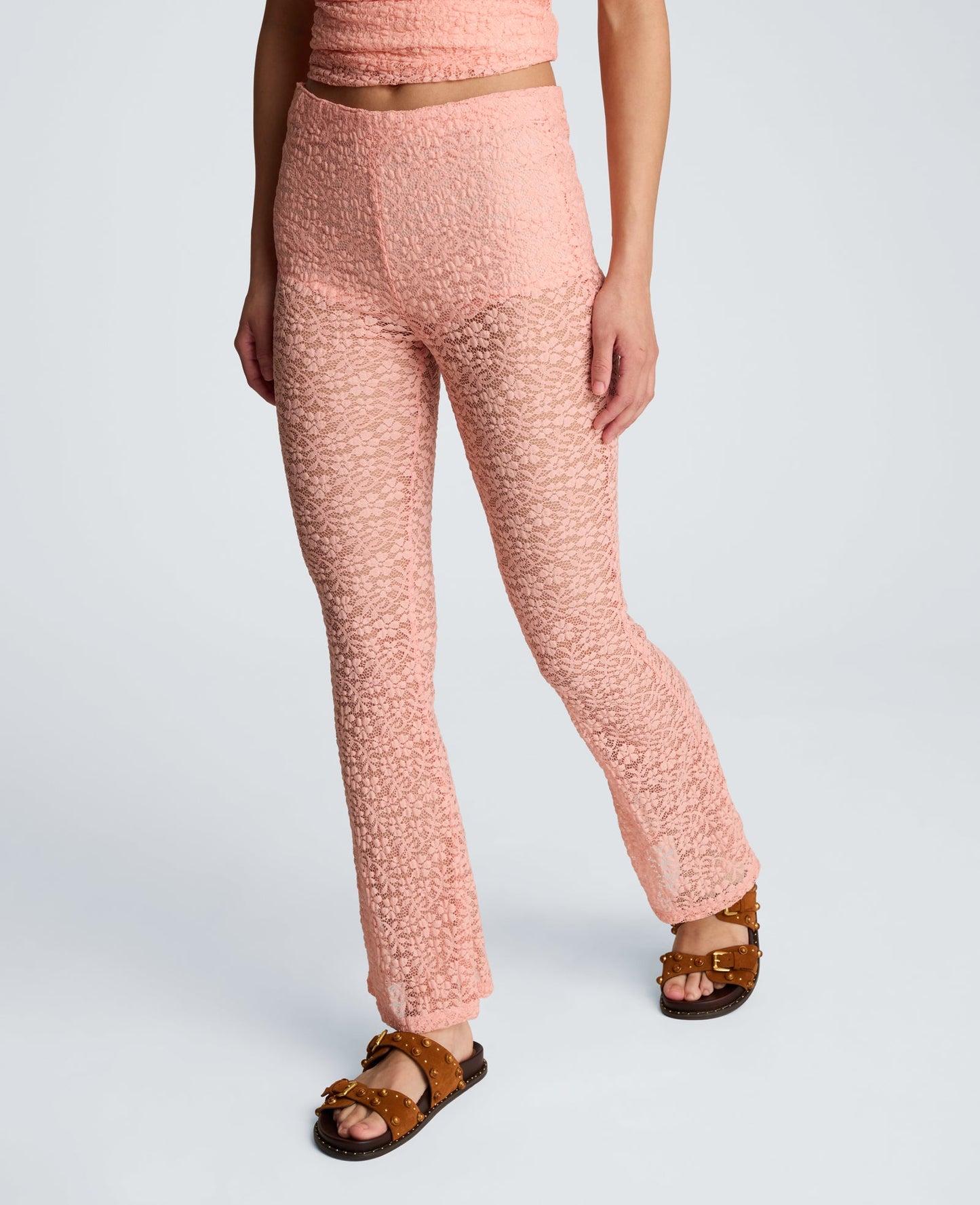 Stretch Lace Pull On Flare Pant with Inner Short