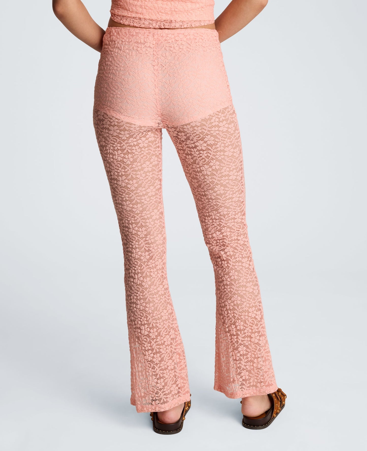 Stretch Lace Pull On Flare Pant with Inner Short