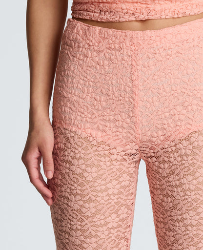 Stretch Lace Pull On Flare Pant with Inner Short