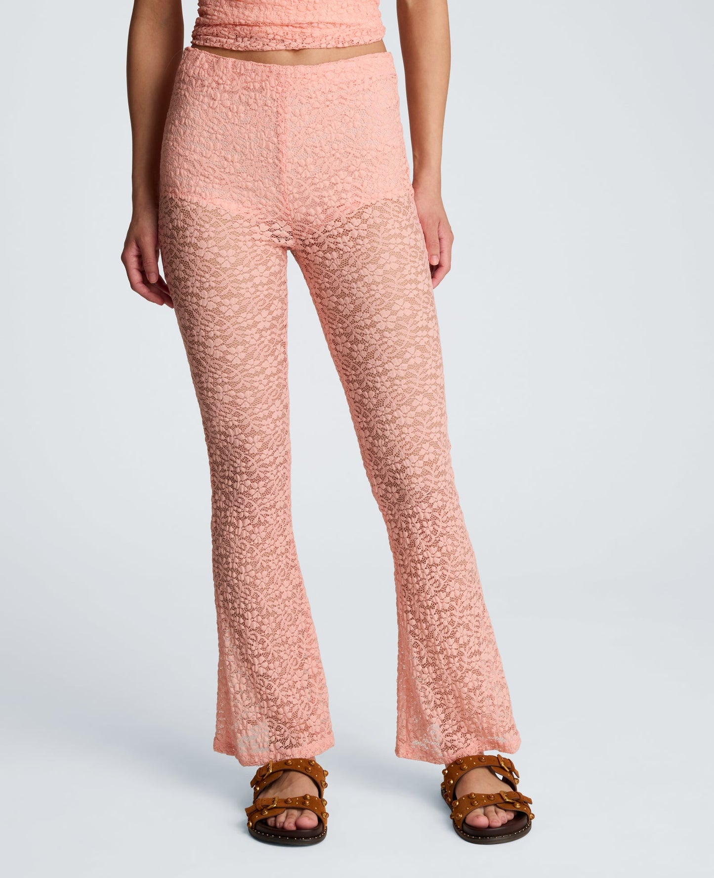 Stretch Lace Pull On Flare Pant with Inner Short