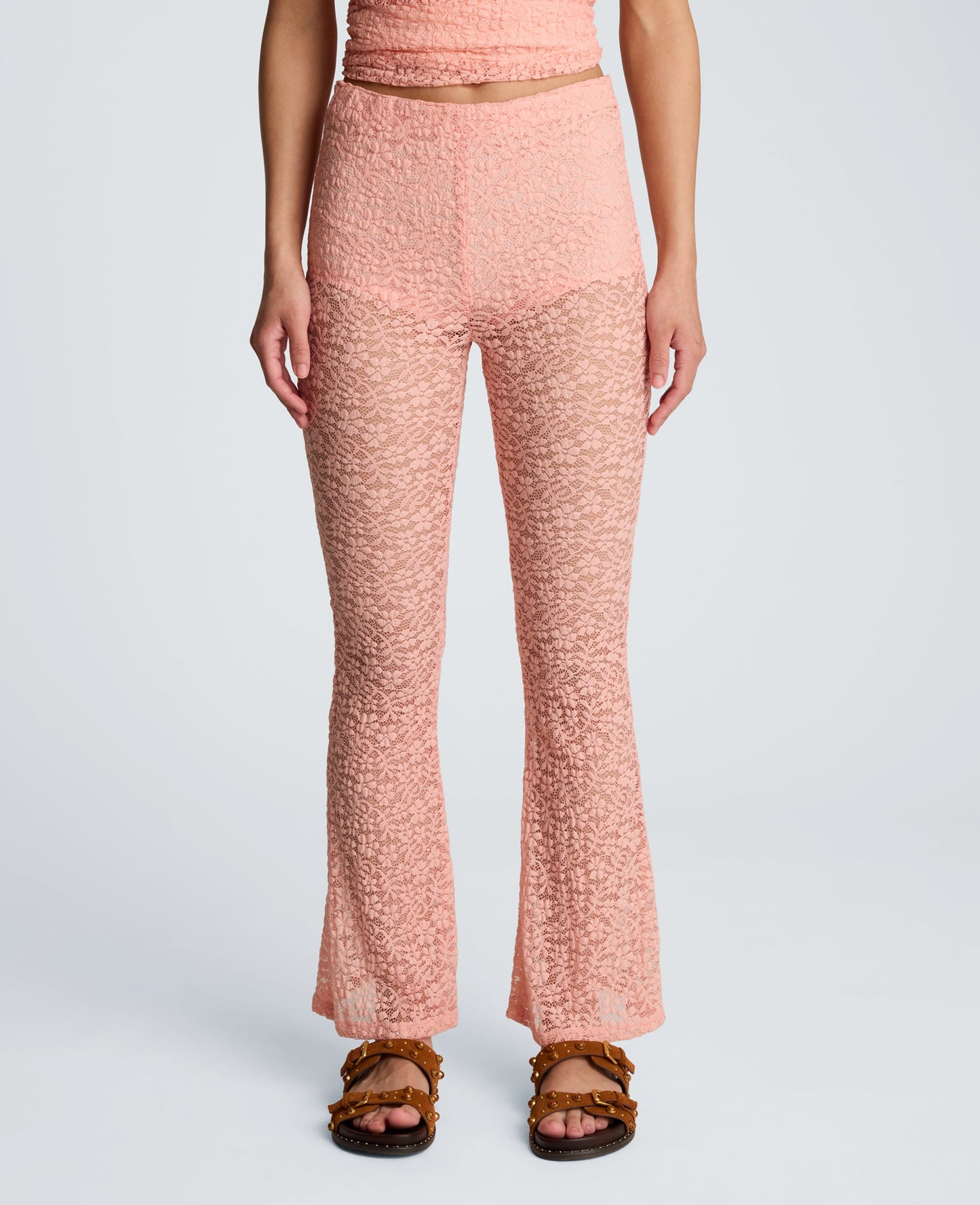 Stretch Lace Pull On Flare Pant with Inner Short