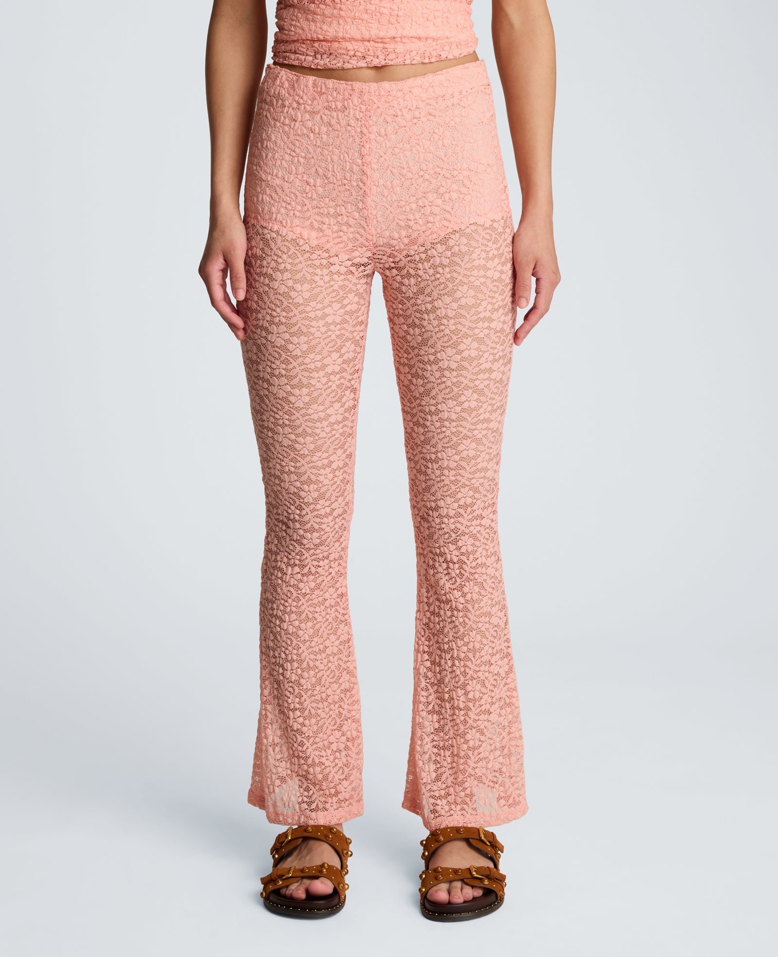 Stretch Lace Pull On Flare Pant with Inner Short