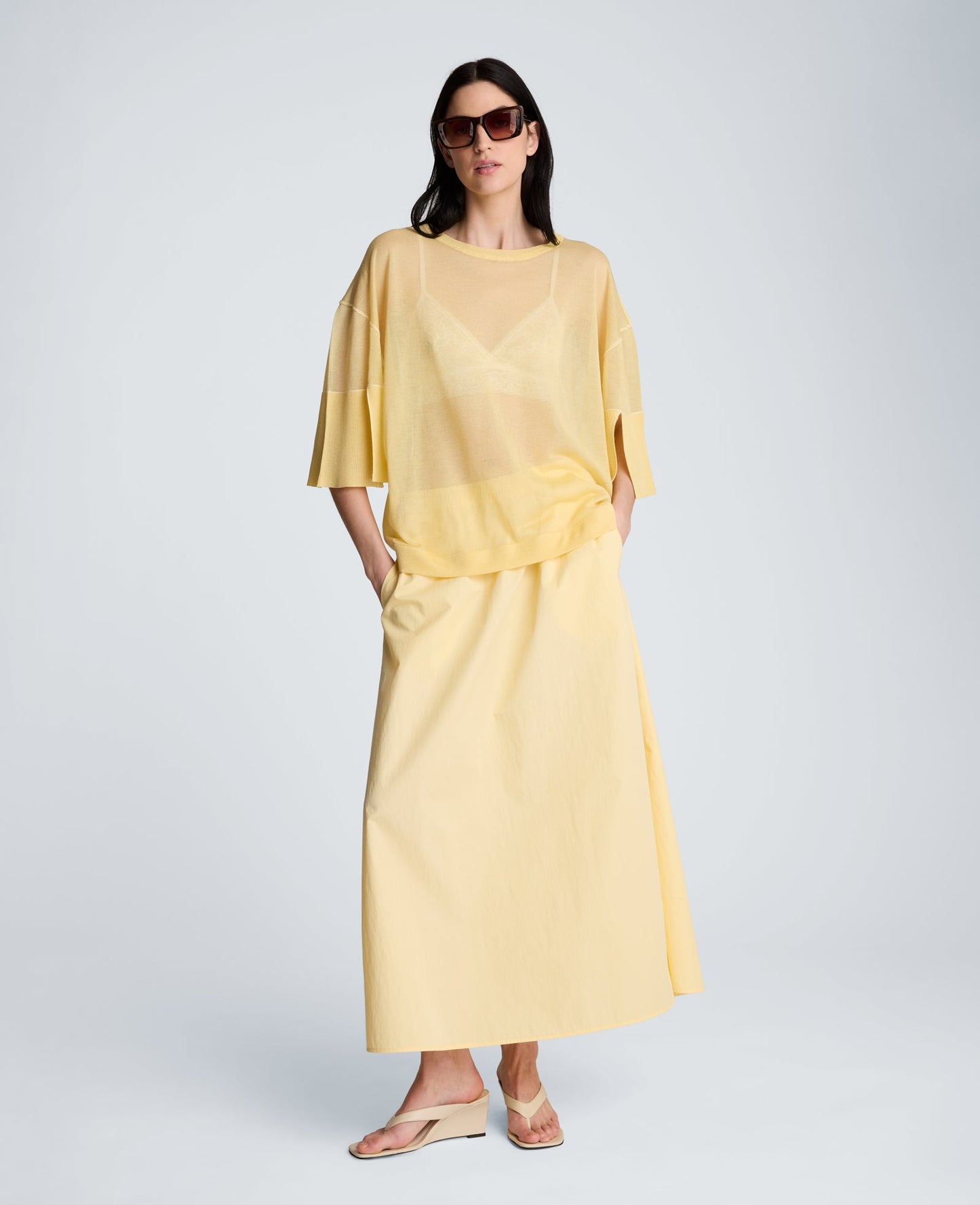 Pull On Maxi Skirt with Side Slits