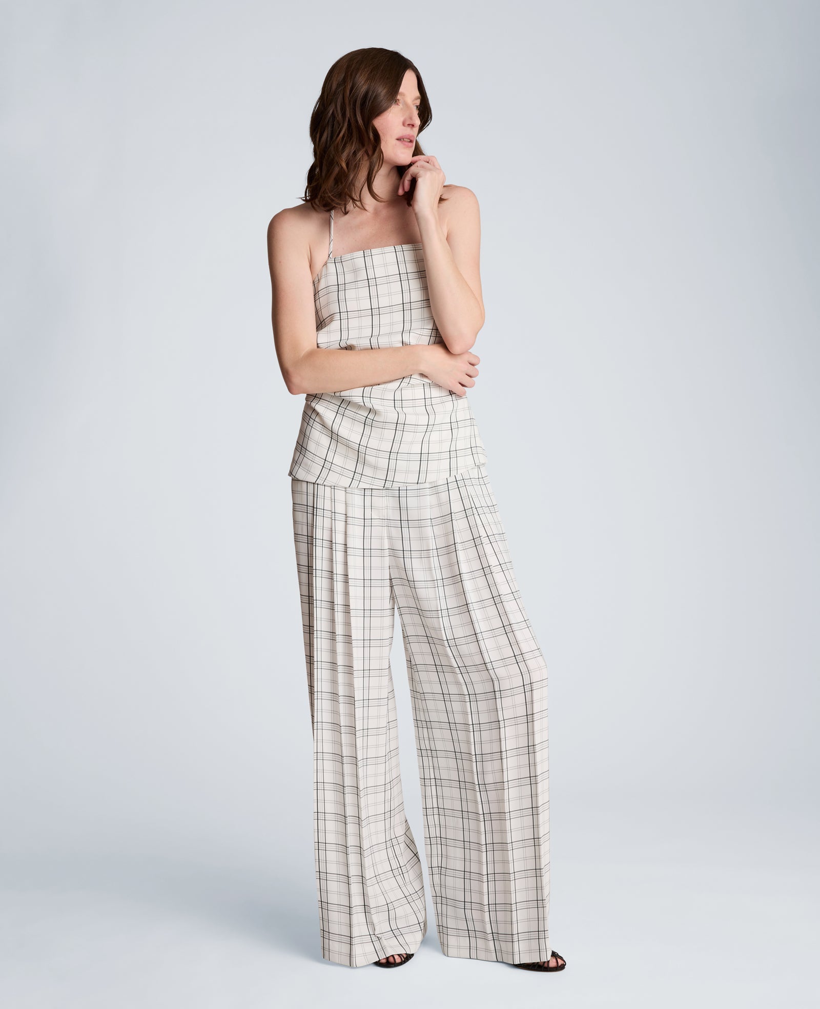 Halter Neck Bustier with Pleats at Waist