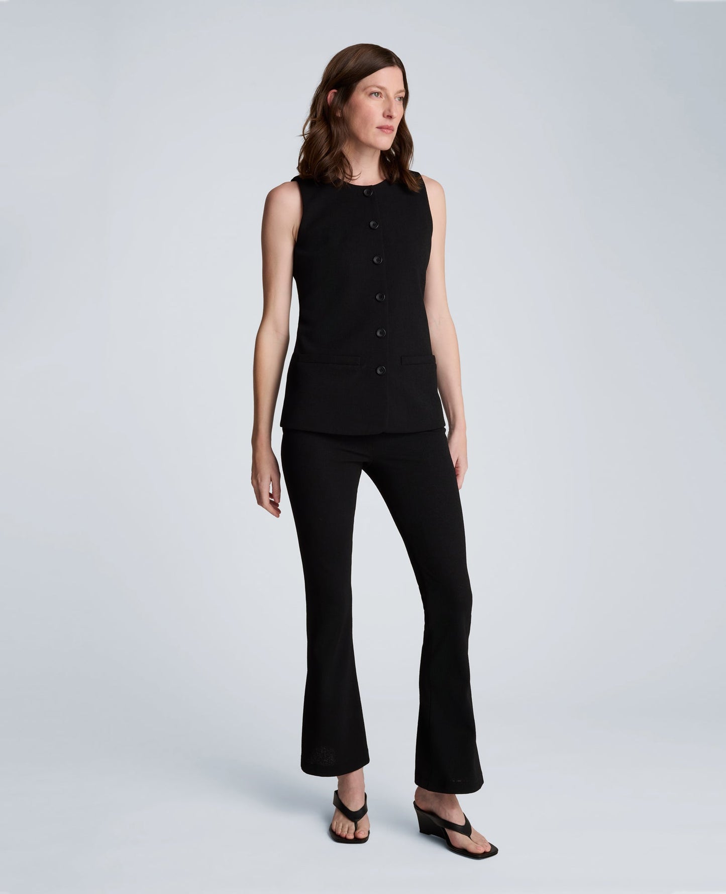Textured Knit Pull On Flare Pant with Inner Short