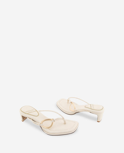 Madrid Leather Embellished Heel Sandal