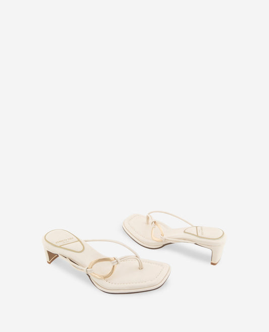 Madrid Leather Embellished Heel Sandal
