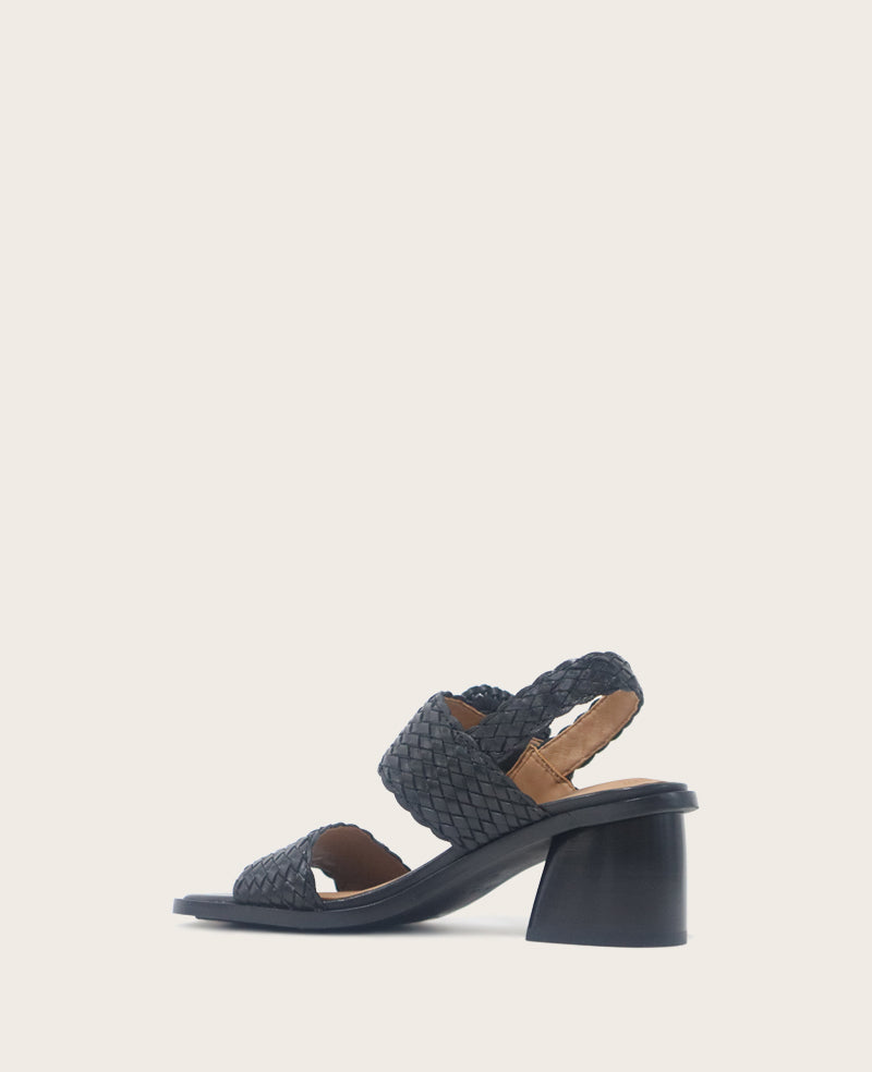 GENTLE SOULS - Madylyn Woven Leather Heel Sandal