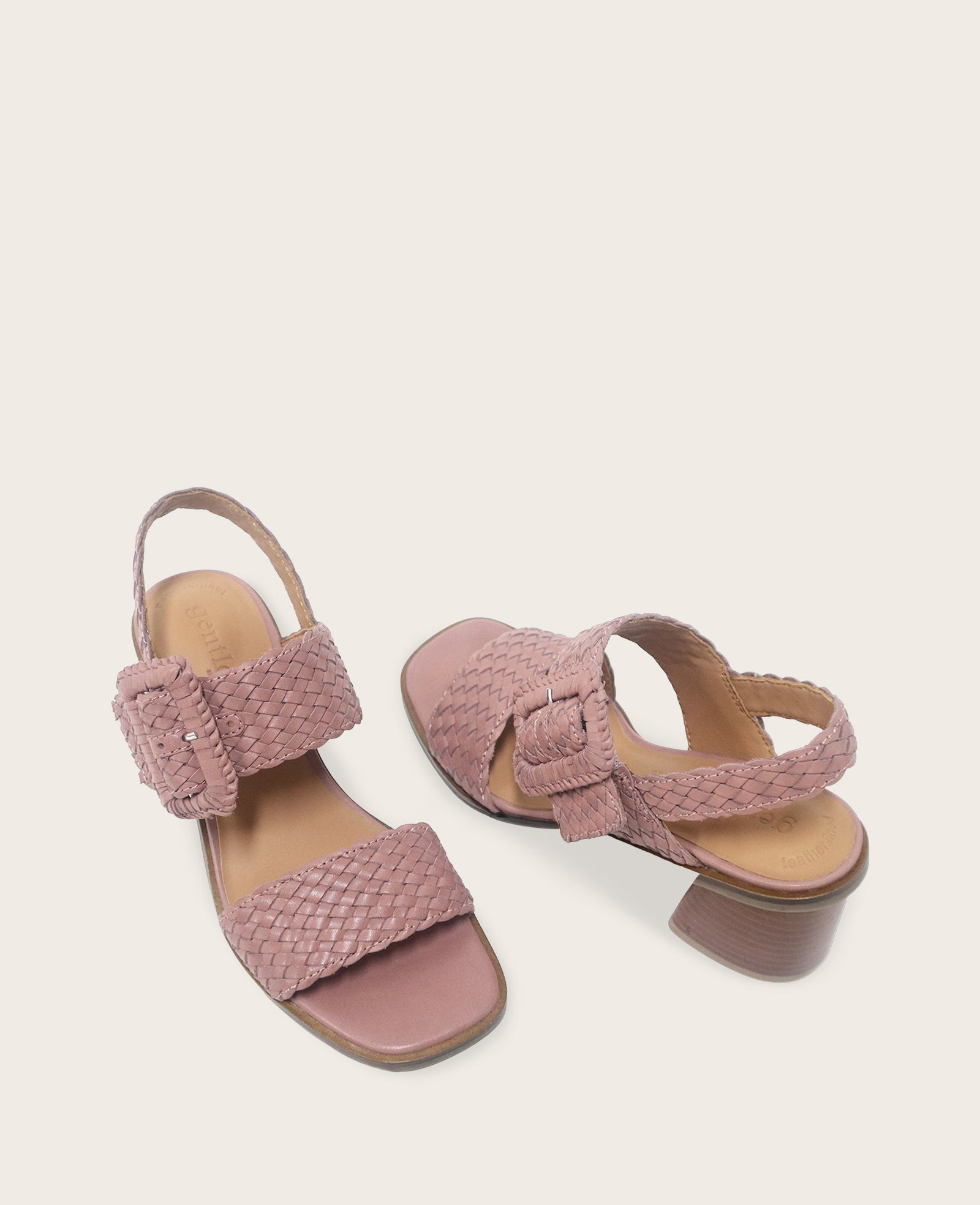 GENTLE SOULS - Madylyn Woven Leather Heel Sandal